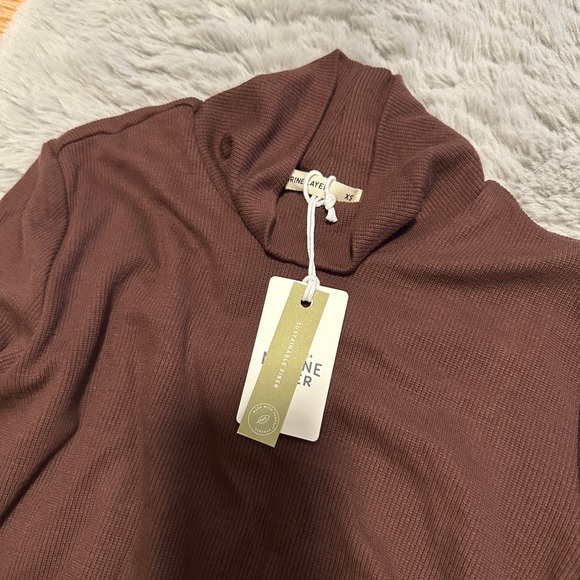 Lexi Rib Ruched Turtleneck Dress - Picture 4 of 5